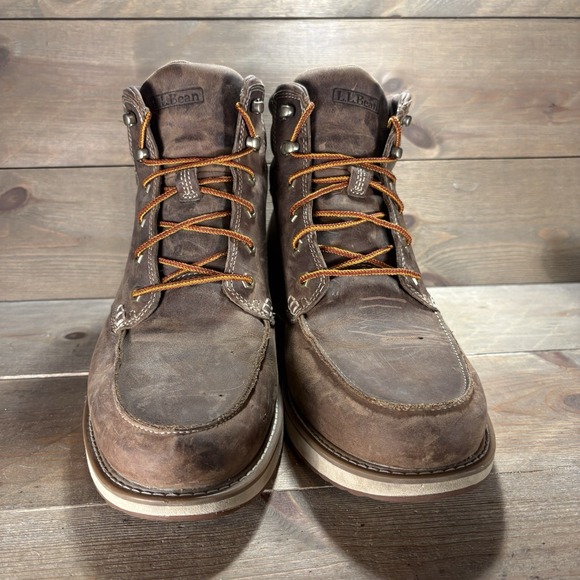ll bean stonington mens size 14 shoes brown leather moc toe work boots main image 6
